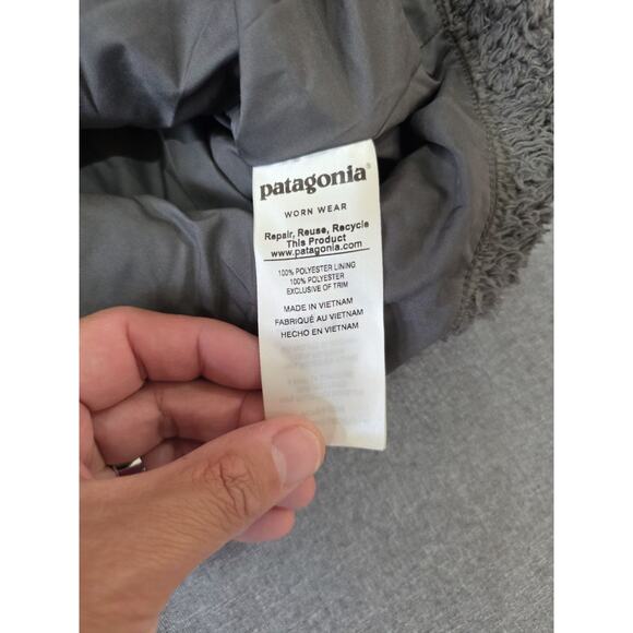 Patagonia Los Gatos Full Zip Sherpa Fleece Jacket Gray Womens Size M Fuzzy - Picture 4 of 8